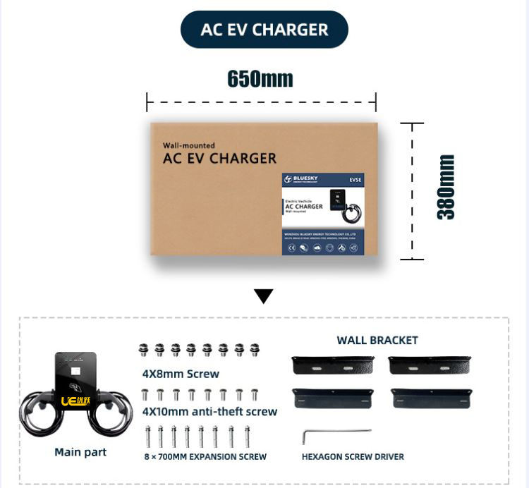 UEOem Dual Guns 14kw Ac Ev Charger Type 1 Or Type 2 Wallbox Charger Public Use With Wifi Commercial Public Ev Charger Ac