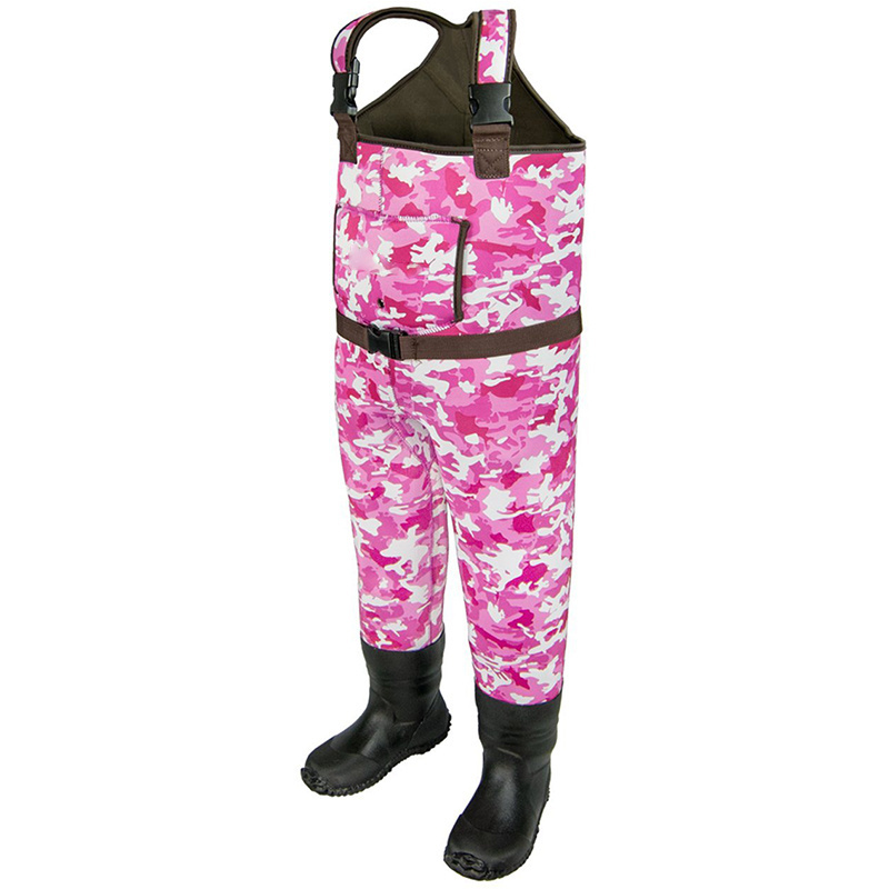 Wholesale kids girl pink camo neoprene fishing chest wader fishing hunting wader for children