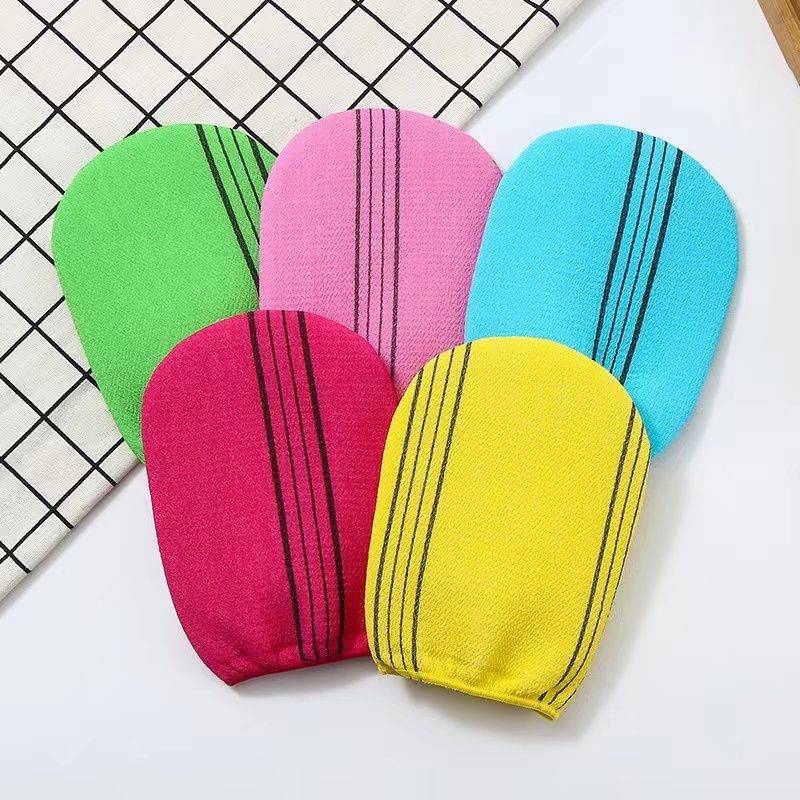 Wholesale Korean Style Colorful Exfoliating Bath Gloves Rayon Bath Scrubber Remove Dead Skin  Bath Mitt