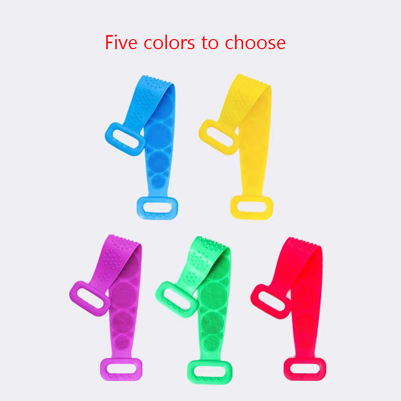 Factory Wholesale Silicone Body Brush Bath Belt Towel Exfoliating Back Brush Belt Clean Bath Scrubber