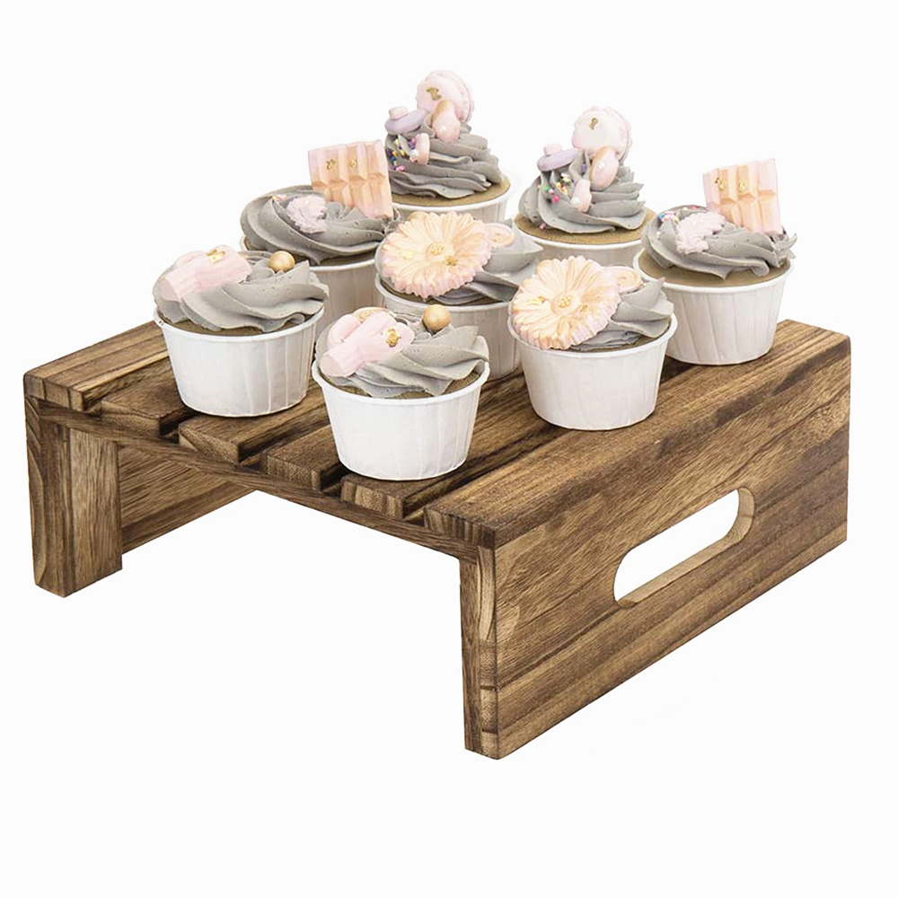 Custom Rustic Wooden Cake Stand, Cupcake and Dessert Buffet Display Holder Riser Stands