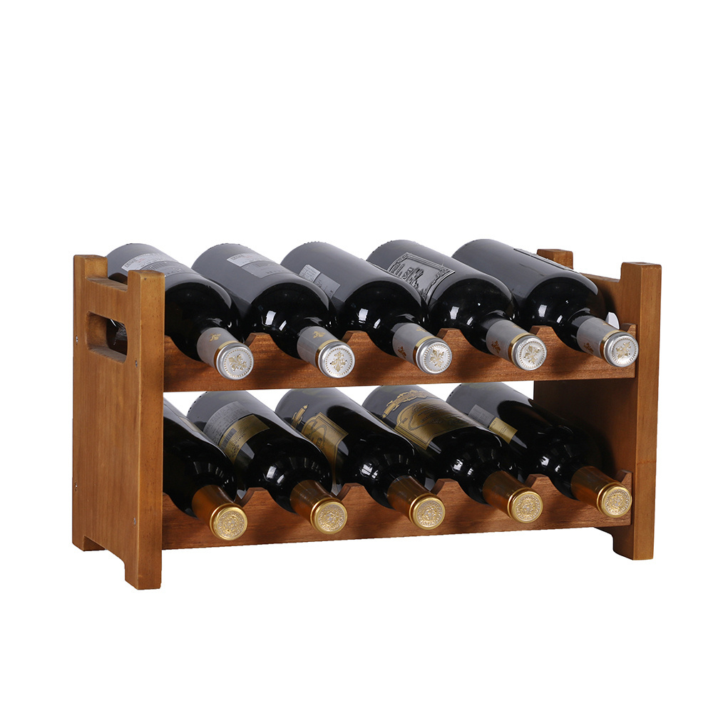 Hot Sale New Bar Antique Modern Natural Wood 6 Bottle Wine Carrier Rack