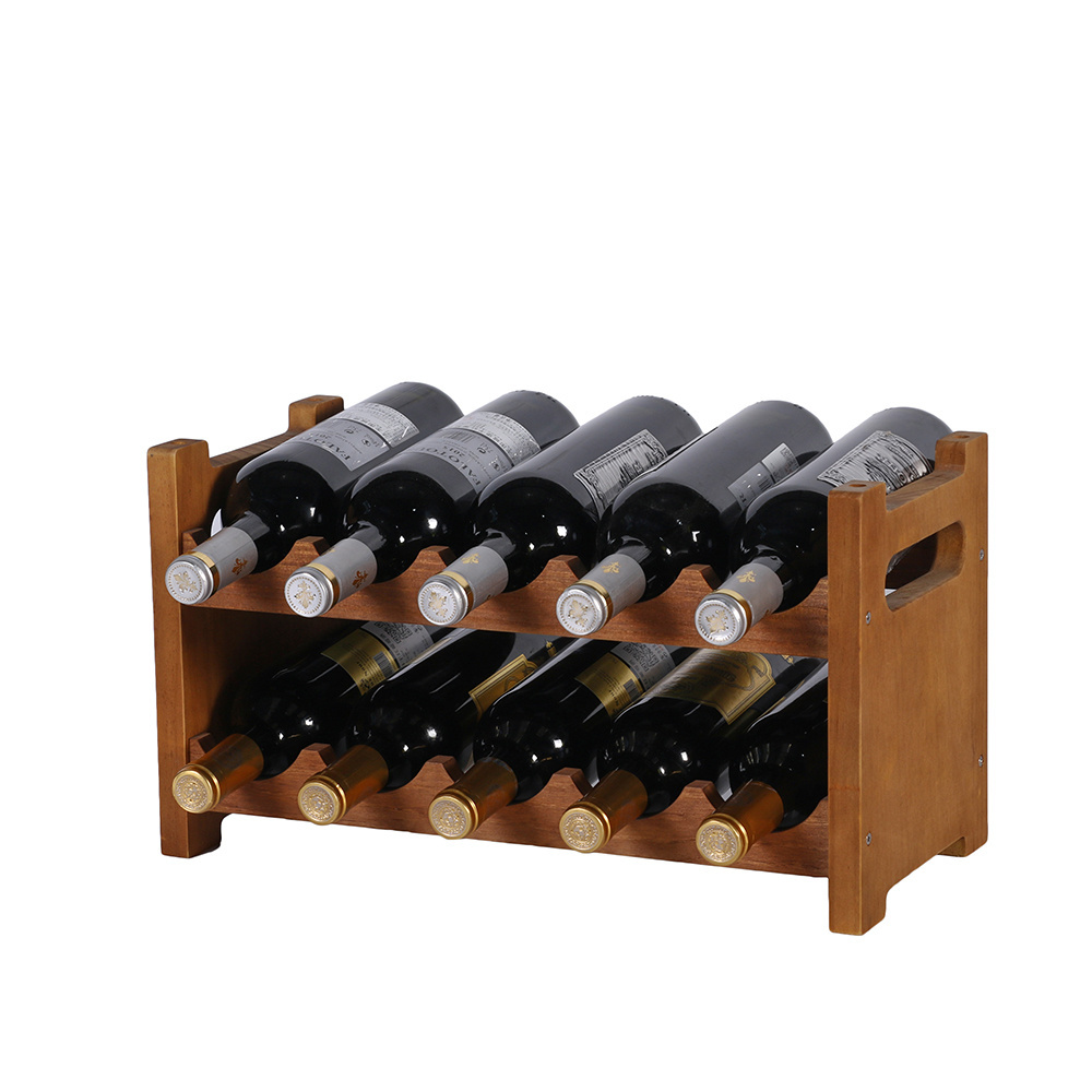 Hot Sale New Bar Antique Modern Natural Wood 6 Bottle Wine Carrier Rack