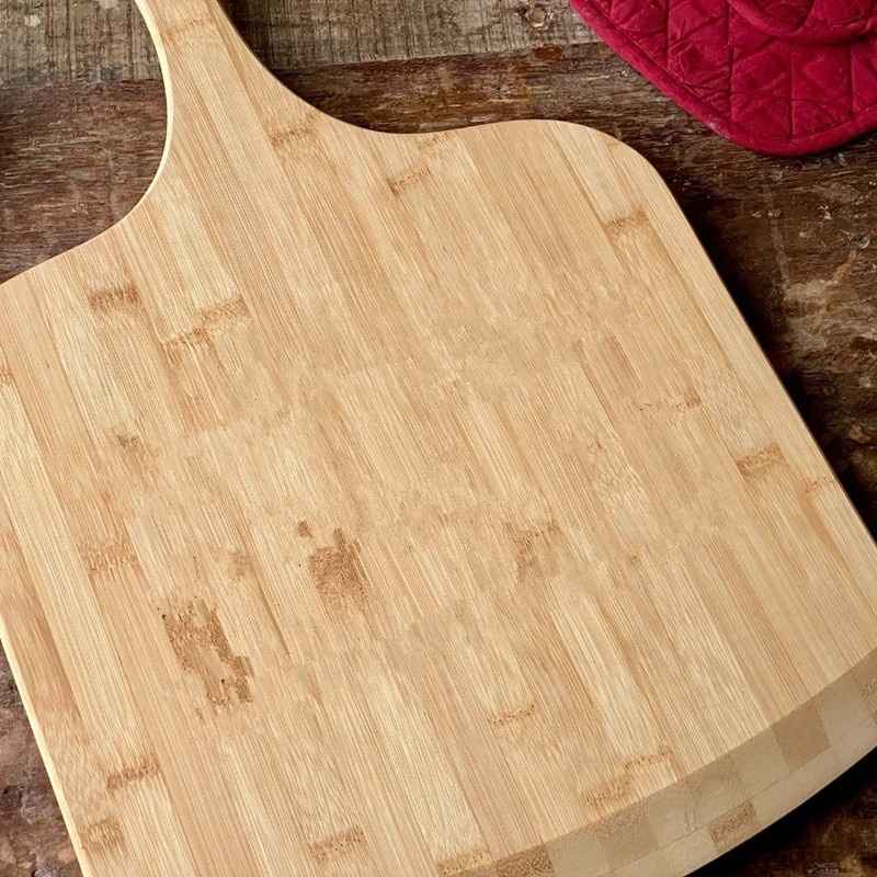 Customized Bamboo Wooden Pizza Peel Paddle and Cutting Board with Handle (for Baking Pizza, Bread, Fruit, Vegetables, Cheese)