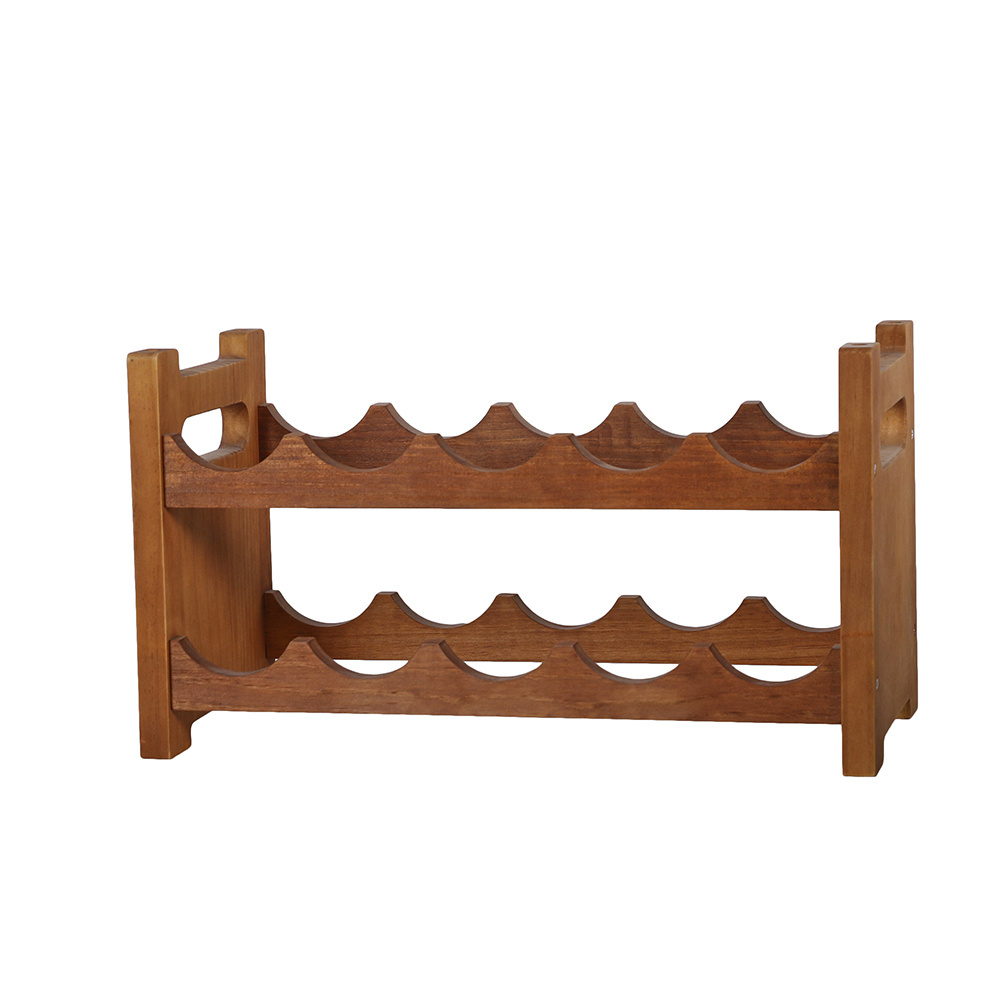 Hot Sale New Bar Antique Modern Natural Wood 6 Bottle Wine Carrier Rack