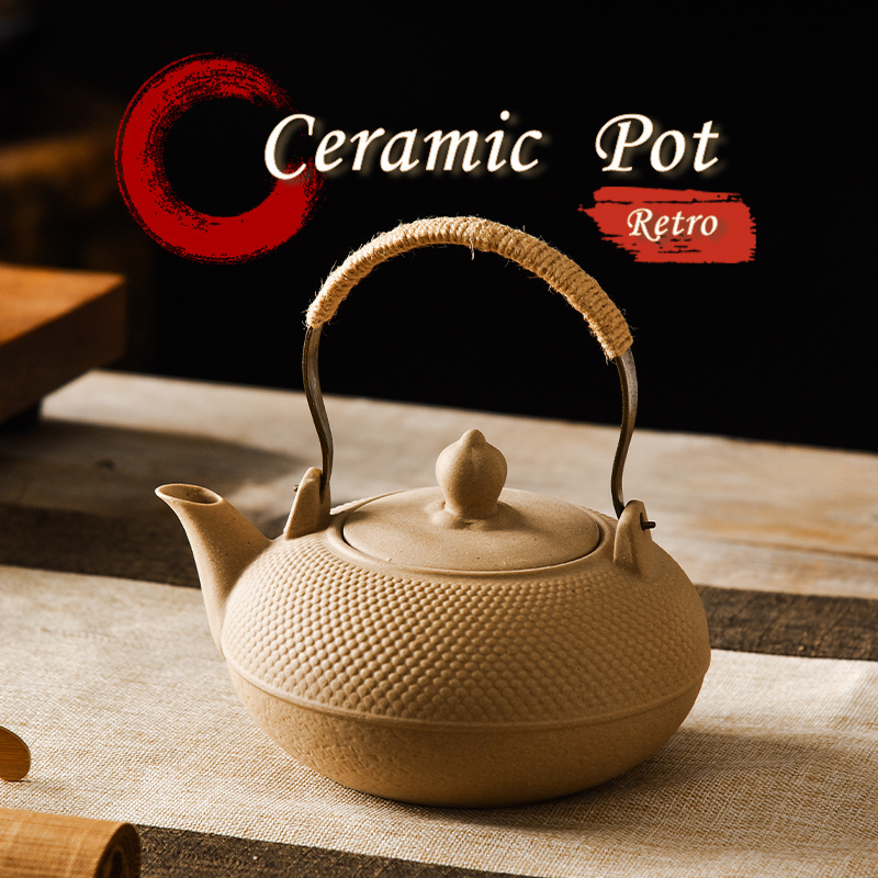 Retro Style Ceramic Pots Coffee Maker Tea Kettle Cheap and Popular with Different Colors  Classical Traditional Ceramic Teapot