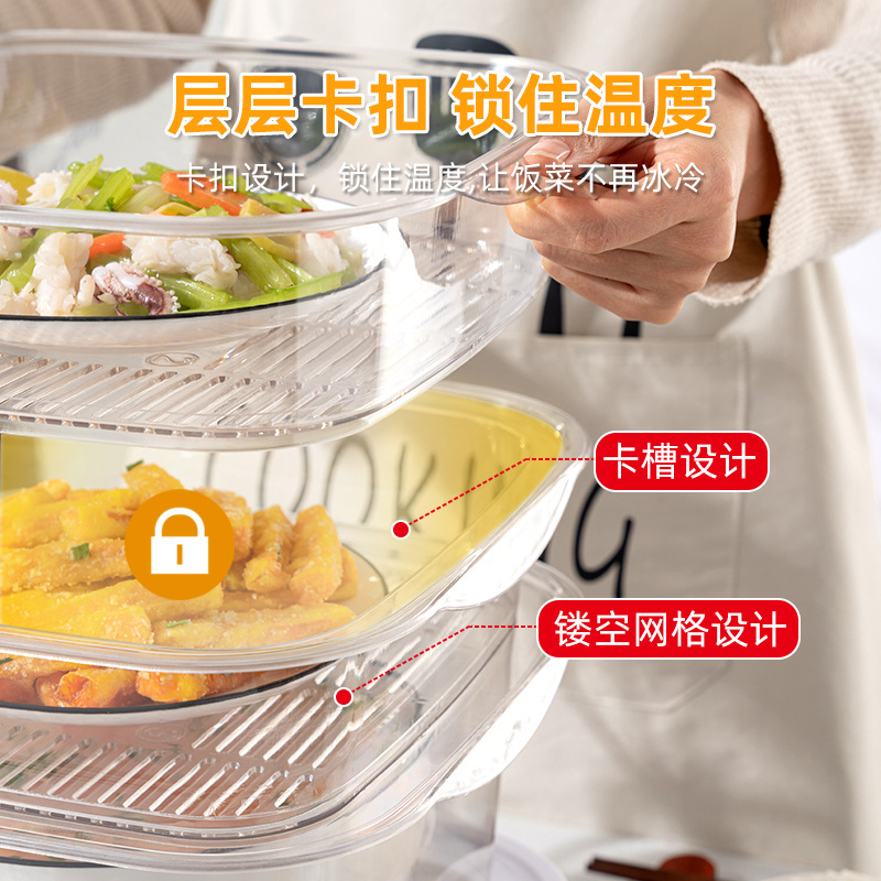 2022 hot selling smart kitchen tools heating water insulation temperature display plastic box 4/5 layer kitchenware food cover