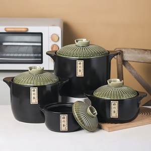 High quality ceramic cookware soup & stock pots cooking pot set insulated casserole food warmer