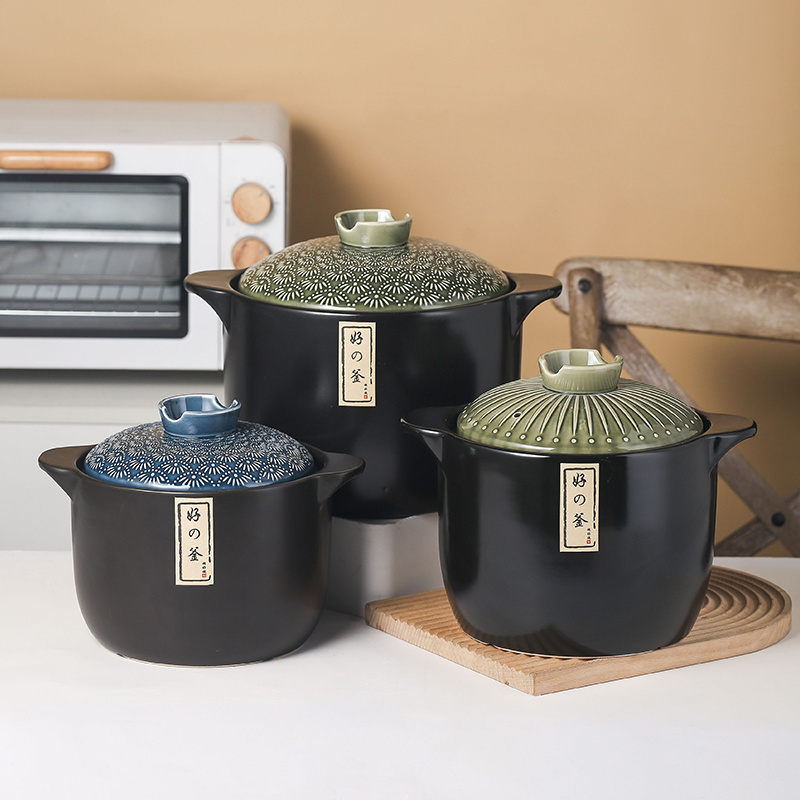 High quality ceramic cookware soup & stock pots cooking pot set insulated casserole food warmer