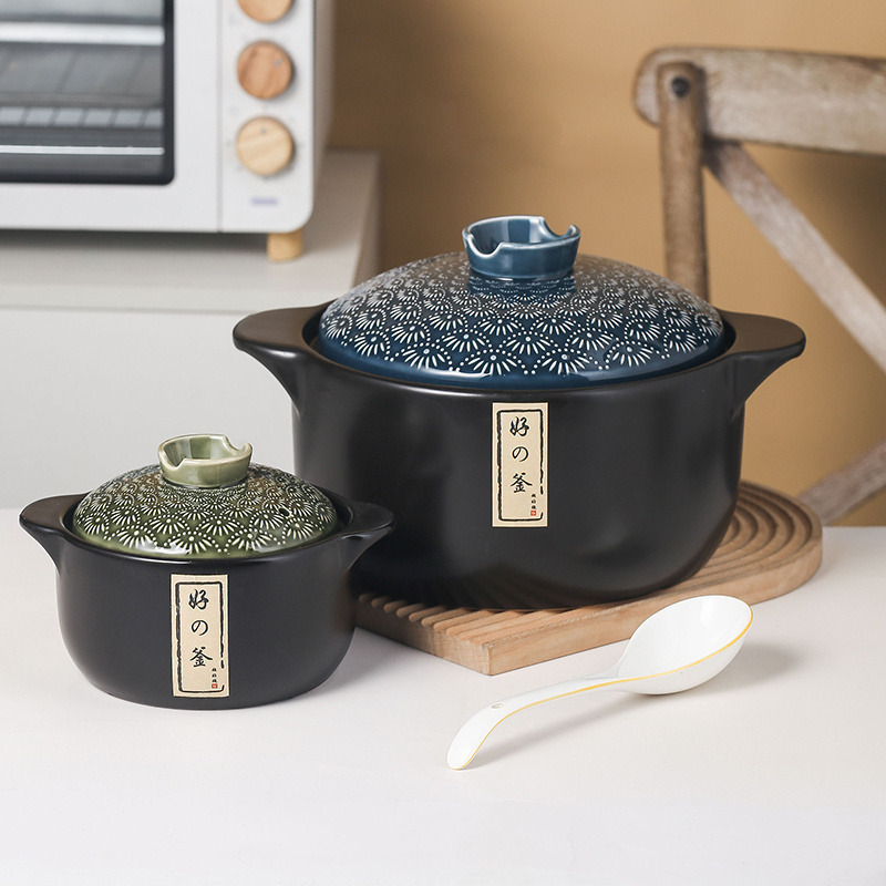 High quality ceramic cookware soup & stock pots cooking pot set insulated casserole food warmer