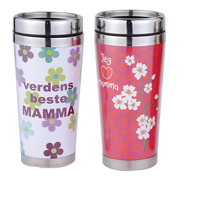 Promotion gifts 15oz 450ML Double Walled Stainless Steel metal Insulated coffee water paper insert tumblers