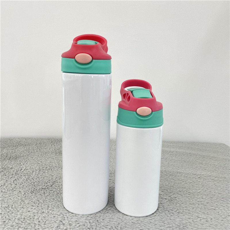 Yipai USA Warehouse DIY blank sublimation white 20 oz 12oz Kids Vacuum Insulated straight water tumbler bottle Kids sippy cup