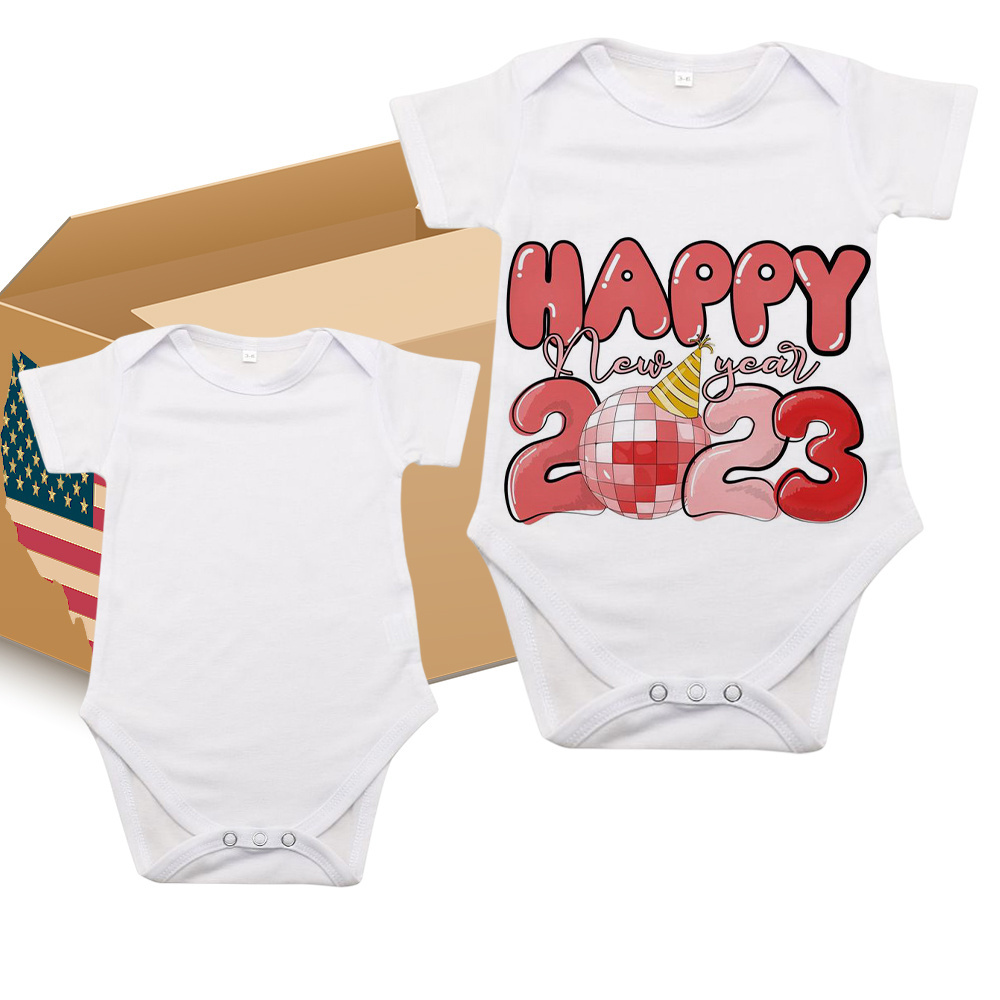 Ready to ship USA 0-12 months infant and toddler clothing Sublimation Blanks 100% polyester baby onesie for customized gifts