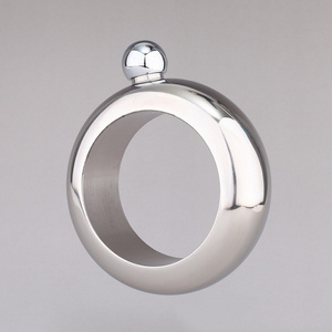 Wholesale 304 3.5oz Stainless Steel 304 Bangle Fashion Flagon Innovative Wine Bracelet Hip Flask