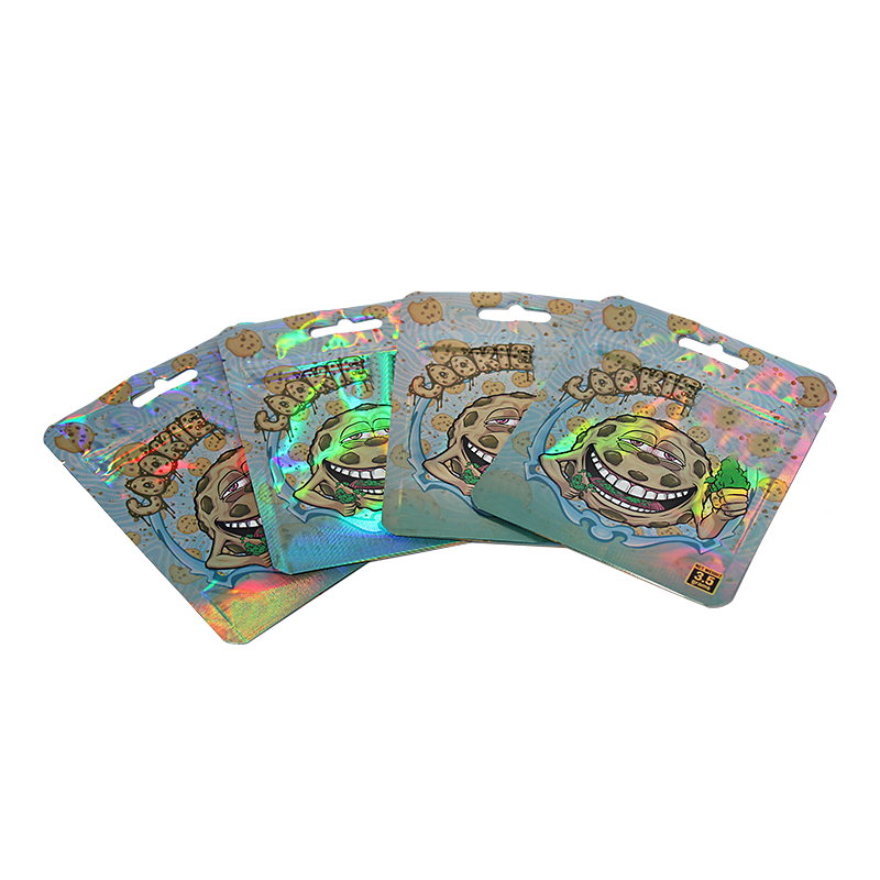 Wholesale Custom Resealable Holographic Plastic Mylar Candy Gummy Bags Packaging With Child Proof Ziplock