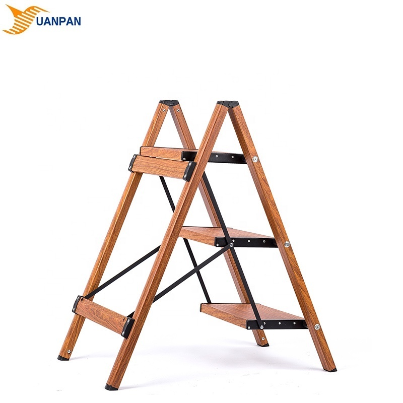 A 3 Steps Aluminum Portable Adjustable Work Platforms 72cm/28.3inch Height House Ladder