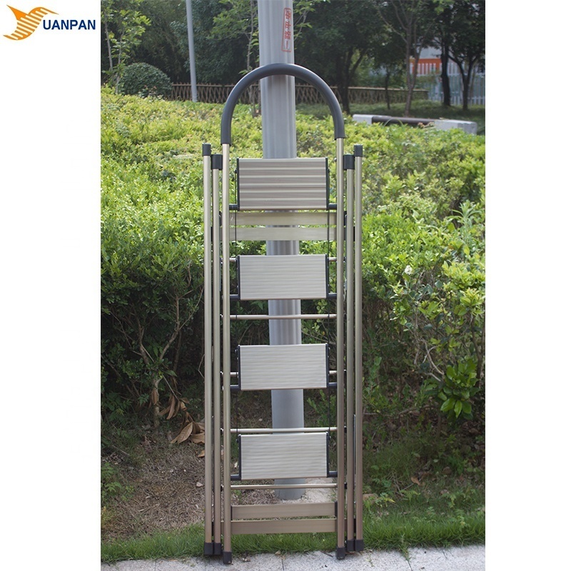 2.8FT Hanger 4 Steps Aluminum Multi-Functional Folding Metal Clothes Drying Ladder Scaffold Tower Racks