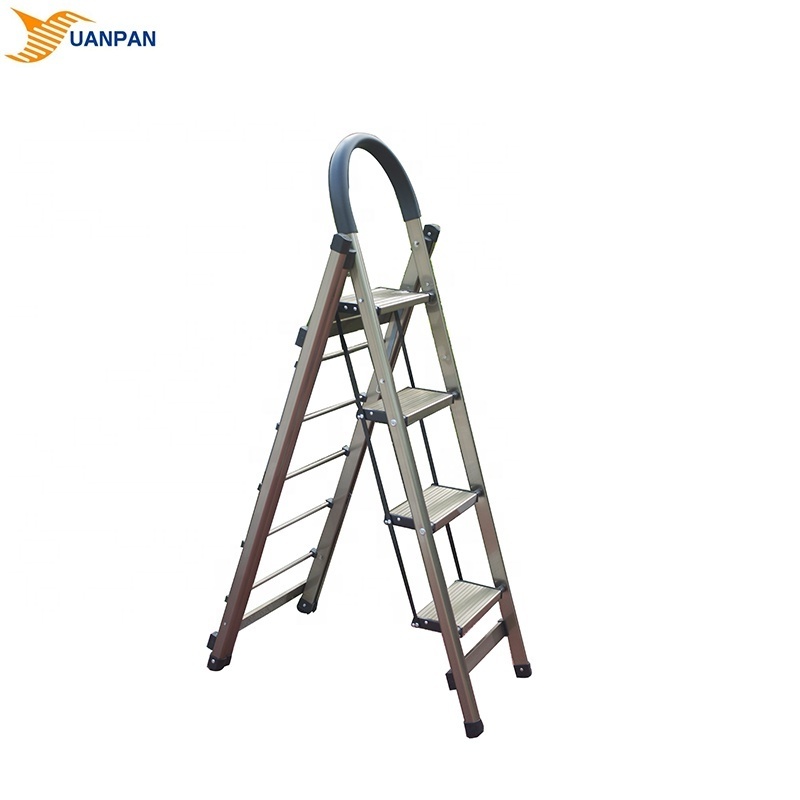 2.8FT Hanger 4 Steps Aluminum Multi-Functional Folding Metal Clothes Drying Ladder Scaffold Tower Racks