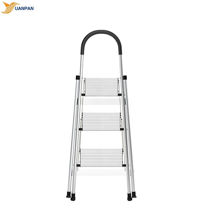 Tools Non-Slip Aluminum Folding Stepladder Portable 3 Steps Metal Stage Stairs Design