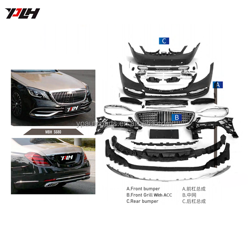 Auto Body Systems Car Bumpers MBH Style Body Kit For Mercedes Benz S Class W222 S680 2014-2018 Year Convert May Model