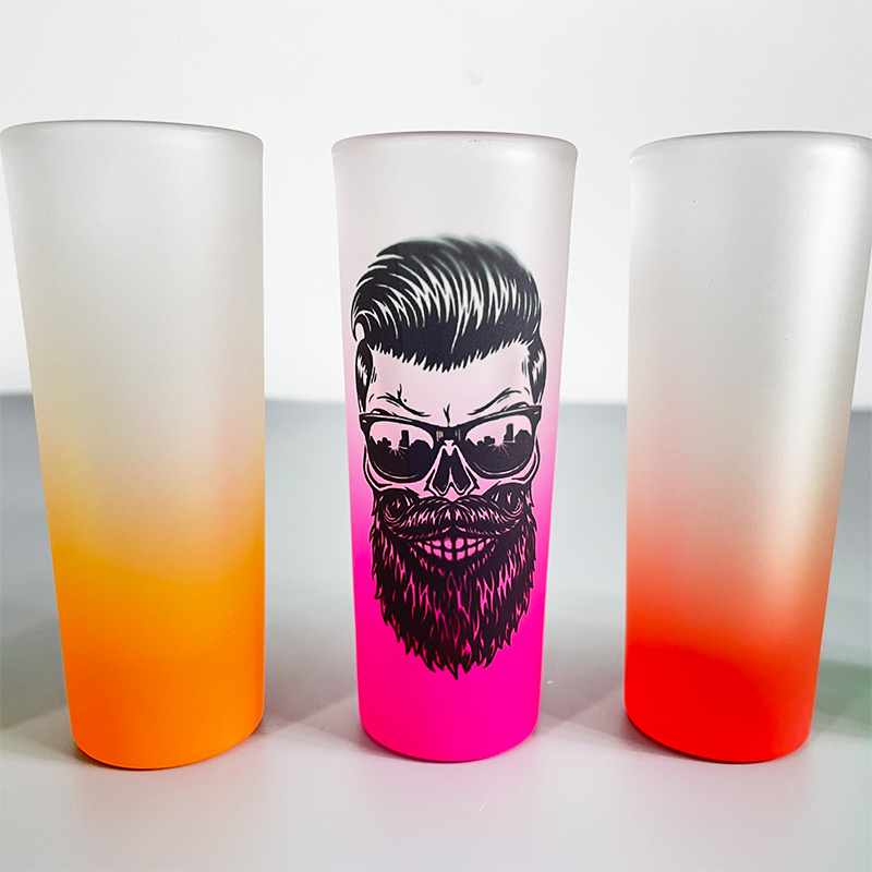 USA warehouse Ombre Sublimation Tumbler Whiskey Cocktail Glasses colored shot glasses Personalize  Multicolored  shot glass