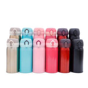 Customized logo promotional fit children insulated vacuum 12oz 16oz kids water bottle stainless steel with lid