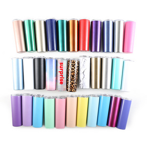 stainless steel 20 oz skinny tumblers 600ml double wall insulated straight water cups wine tumbler with lids and straws