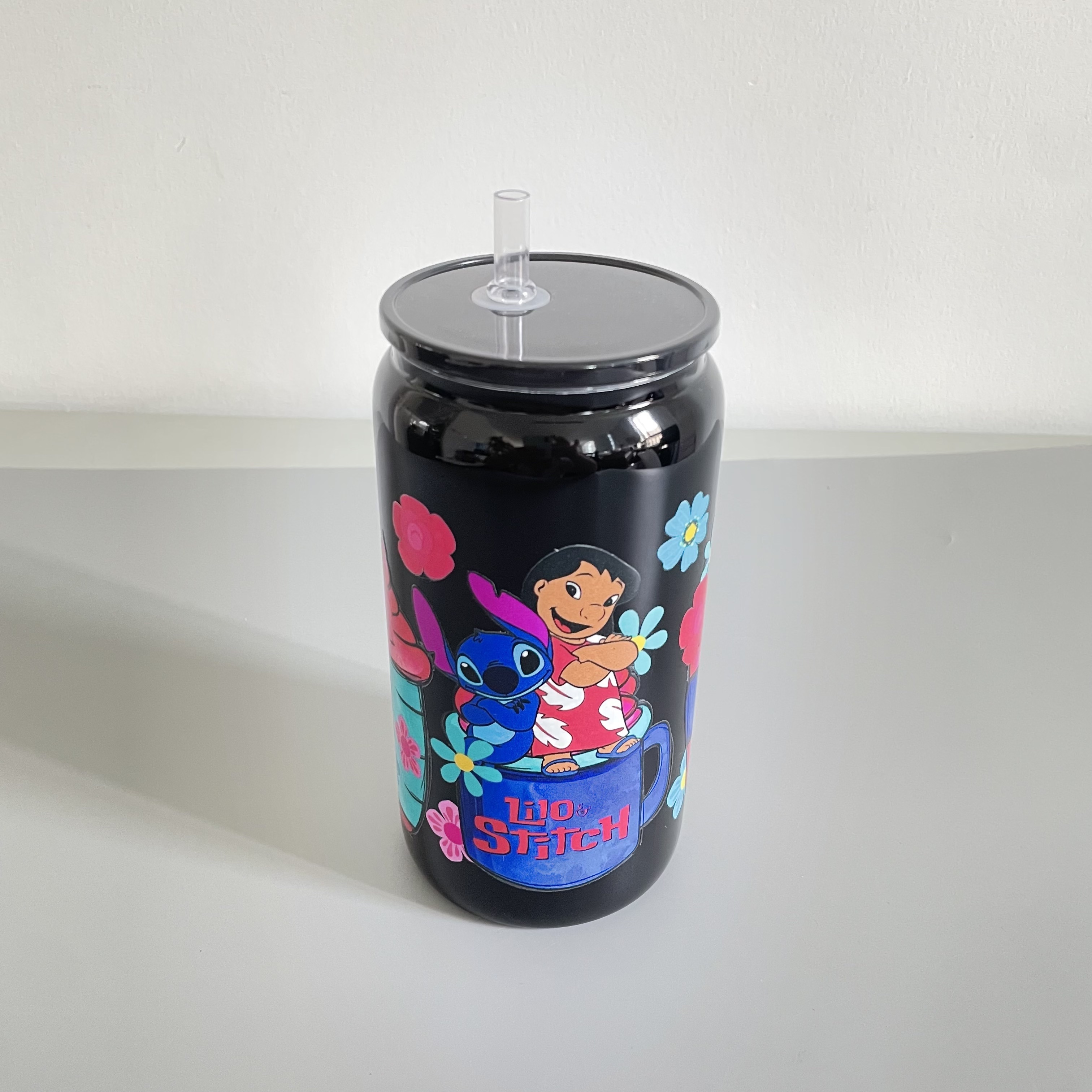 Factory Price Halloween Design blank sublimation 16oz black glass jar for UV DTF Wraps and Vinyl Can Shaped Drinkwares