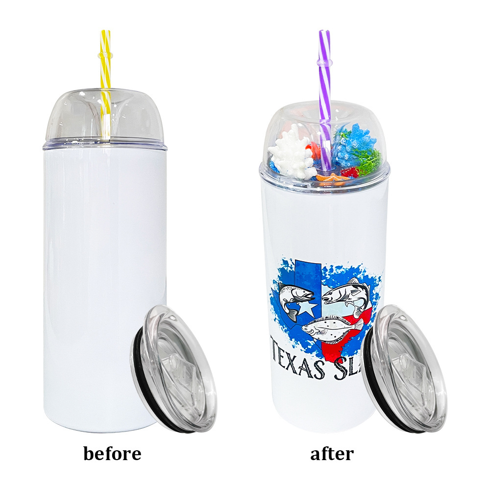 New RTS 10oz 20oz 22oz White Blanks Sublimation  Double walled  DIY dome lids  Tumblers with 2 lids for sublimation