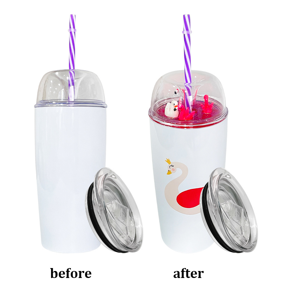 New RTS 10oz 20oz 22oz White Blanks Sublimation  Double walled  DIY dome lids  Tumblers with 2 lids for sublimation