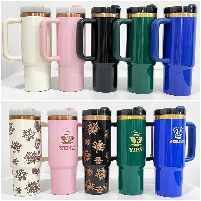 USA warehouse H1.0 H2.0 stainless steel gold copper rainbow plated 40oz 30oz 20oz quencher tumbler for  laser engraving