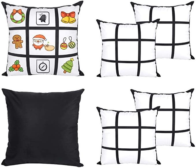 White DIY Sublimation Blanks Nine Panel Sublimation Pillow Cover For Sublimation Printing