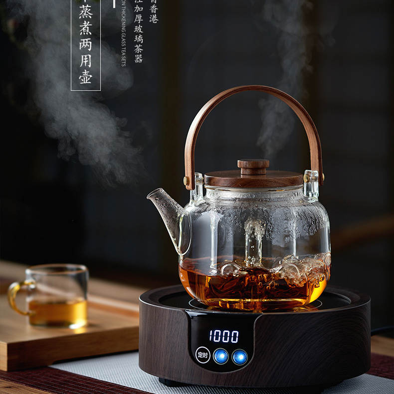 Heat Resistant Borosilicate Glass Tea Pot heat-resistant steam pot tea maker induction cooker boiling water teapot