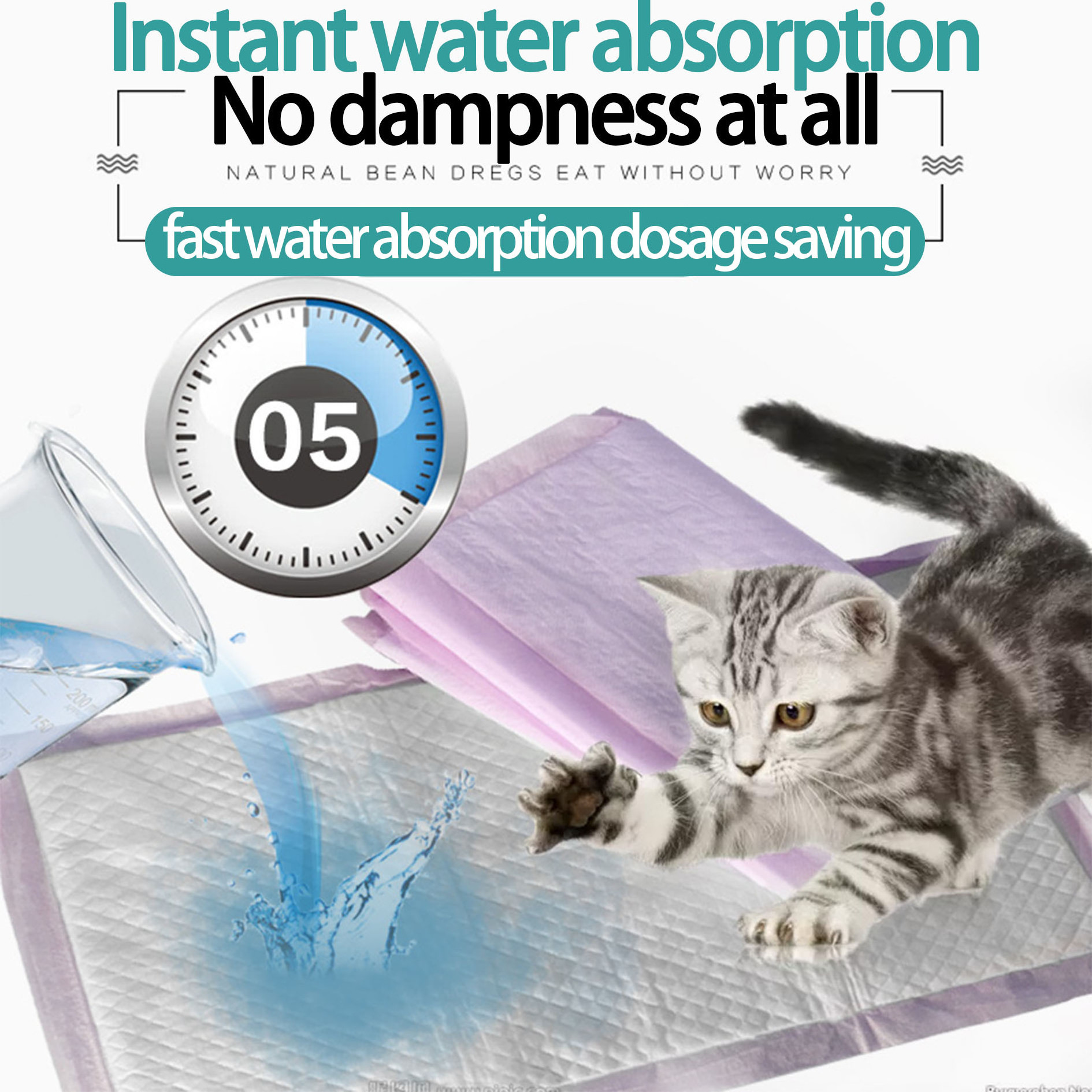 Cat Toilet Cleaning Deodorization High Absorption Cat Litter Box Mat Cat Litter Disposable Pee Pads