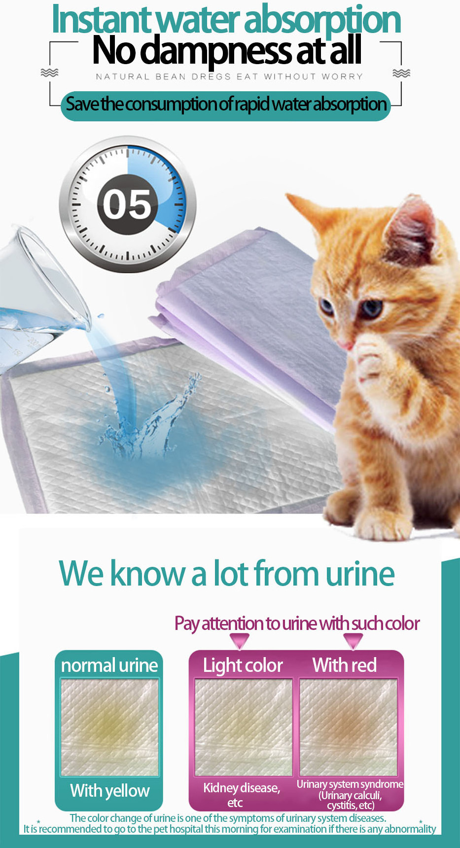 Cat Toilet Cleaning Deodorization High Absorption Cat Litter Box Mat Cat Litter Disposable Pee Pads