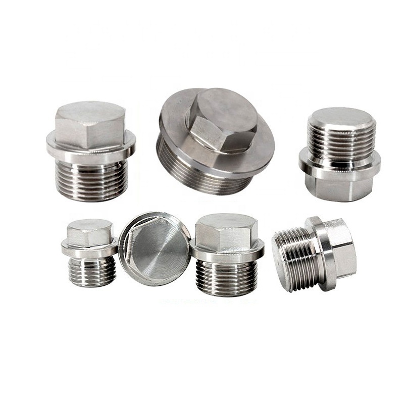 Hexagon head plug External hex port plug Pipe Conical Thread Locking Screws stainless steel  Oil Drain Sump Plug Sealing Rings