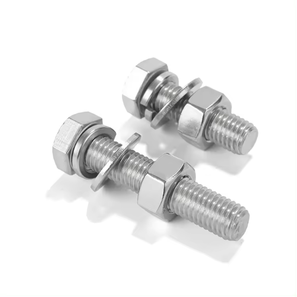 fasteners stainless steel 304 bolt din933 din934 hex bolt with nut and washer ISO4017