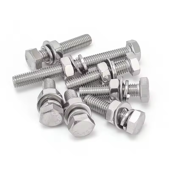 fasteners stainless steel 304 bolt din933 din934 hex bolt with nut and washer ISO4017