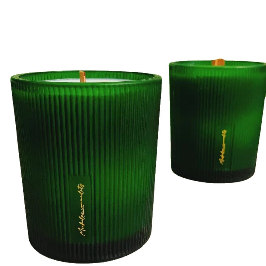 Green cup soybean candle pure plant sandalwood wood core essential oil fragrance scented candle