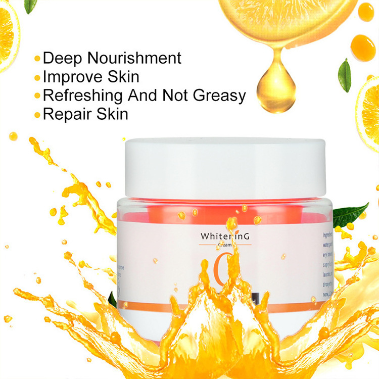 Hot sell Organic Natural Moisturizing Whitening  Private Label Vitamin C Face Cream Hyaluronic Acid vitamin E Vitamin C Cream