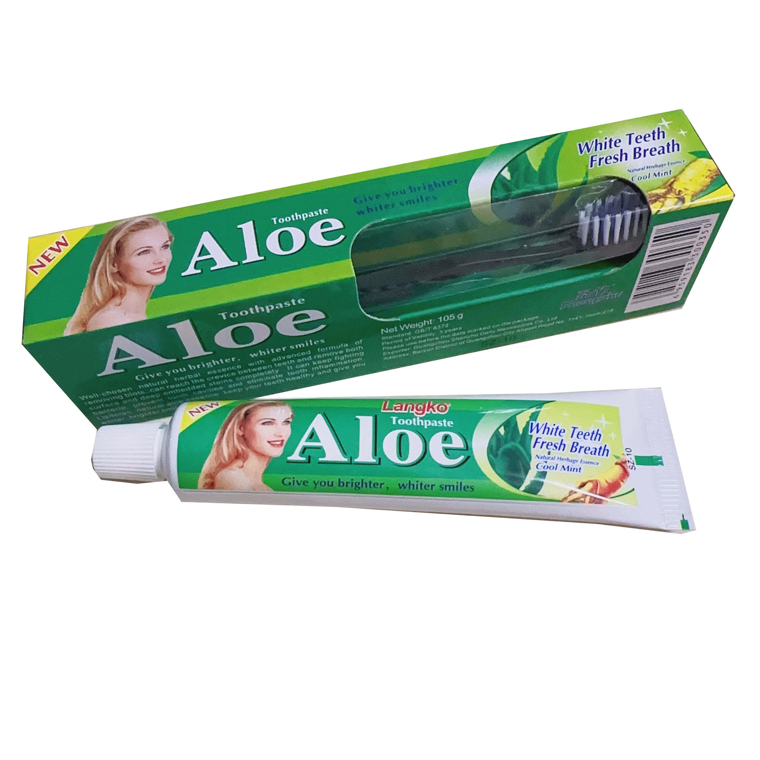 Wholesale aloe vera angola toothpaste for white teeth and fresh breath