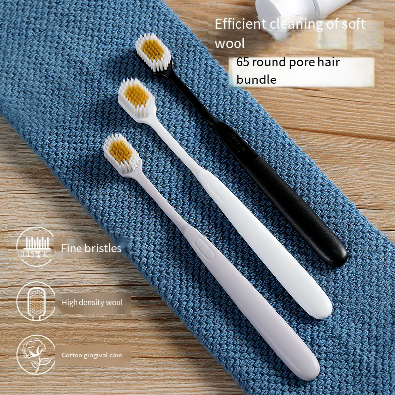 OEM sells Japanese soft bristles 3 sets of wide-head adult household toothbrush for couples