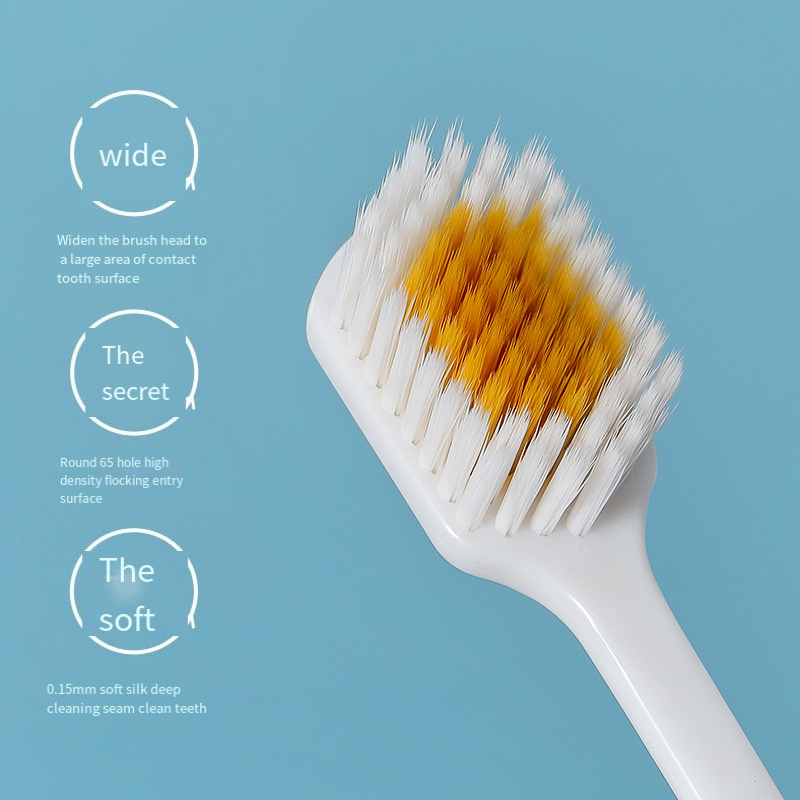 OEM sells Japanese soft bristles 3 sets of wide-head adult household toothbrush for couples