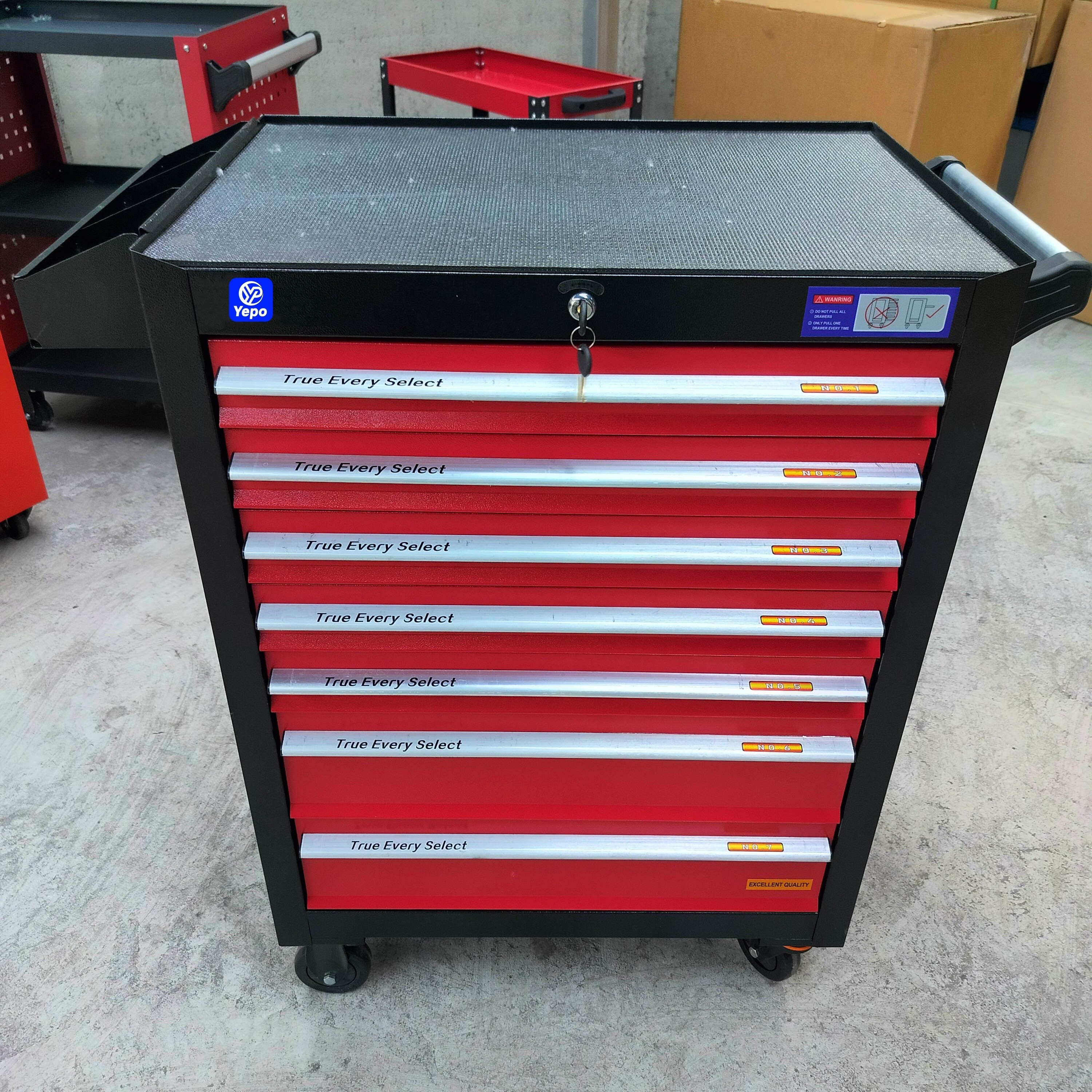 Tool cabinet set with metal drawers movable tool cart stainless steel workshop tool cabinet