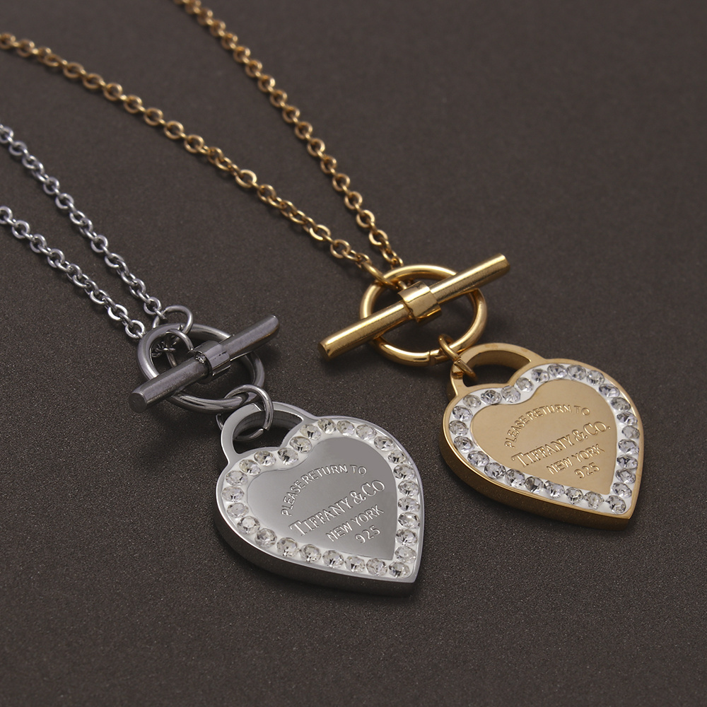 Tiny Stainless Steel 14k Gold Filled Cross Heart Pendant Necklace design jewelry for women 18 Gold Plated Chain Choker necklace