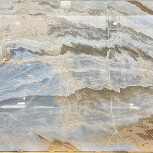 Blue Wall Marble Modern Polished Marble Surface Stone Tile for Villa or Hotel 4 Years Impression Lafite