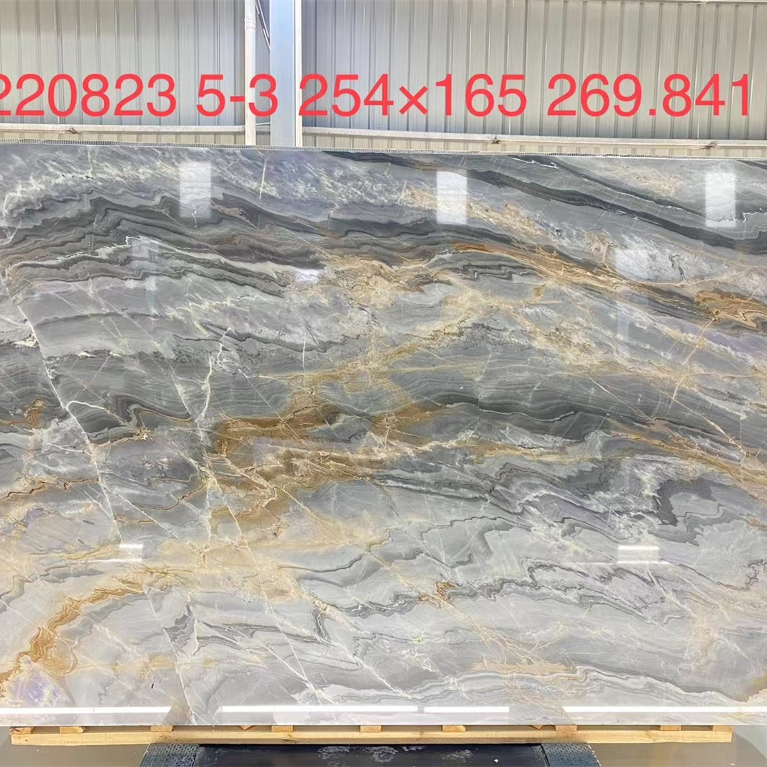 Blue Wall Marble Modern Polished Marble Surface Stone Tile for Villa or Hotel 4 Years Impression Lafite