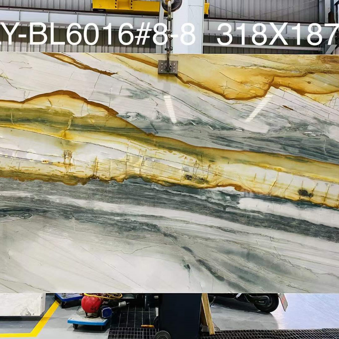 With Yellow Marble Slab Green Table Table Top Nature Colorful Tiles Marble 2023 New Factory Price Blue Modern Villa Polished