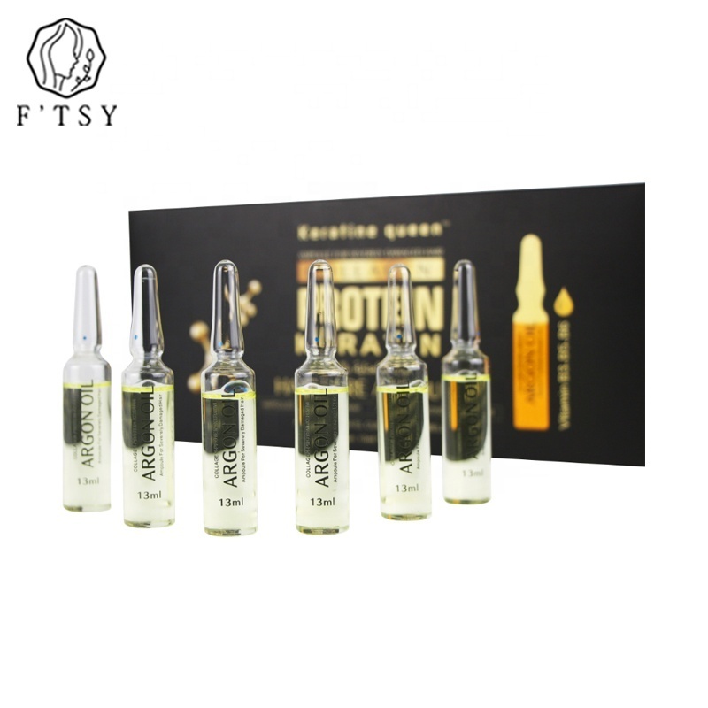 Private Label Organic Nourishing Moisturizing Collagen Protein Keratin Argan Oil Ampoules For Hair Care