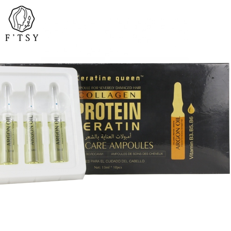 Private Label Organic Nourishing Moisturizing Collagen Protein Keratin Argan Oil Ampoules For Hair Care